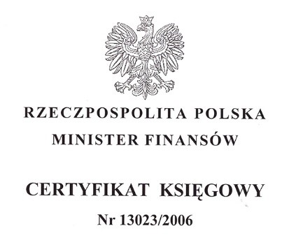 Certyfikat księgowy